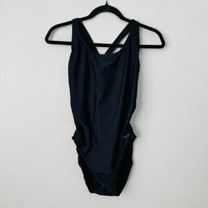 Sporti Black Racer Back One Piece Swim Suit Womens Size 38